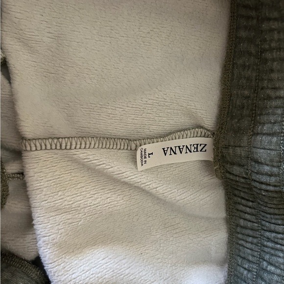 Zenana army green so soft comfy relaxed joggers mid ankle length size L - Picture 4 of 4